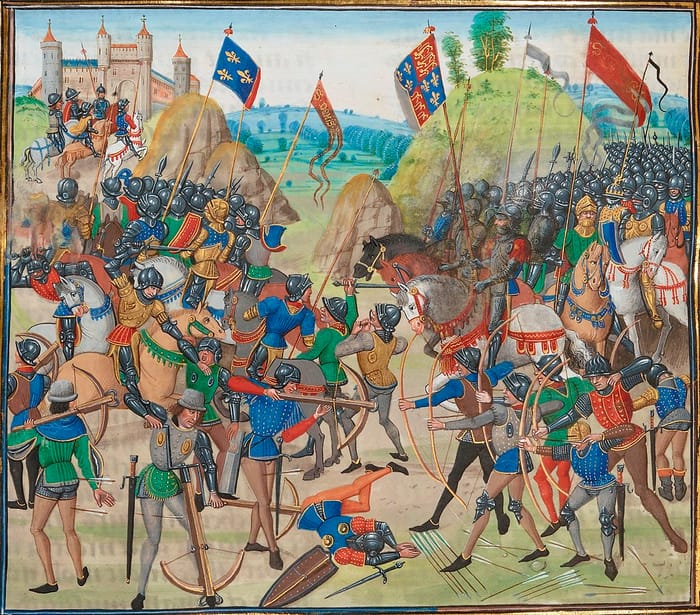 Битва при Кресі, мініатюра, XV сторіччя