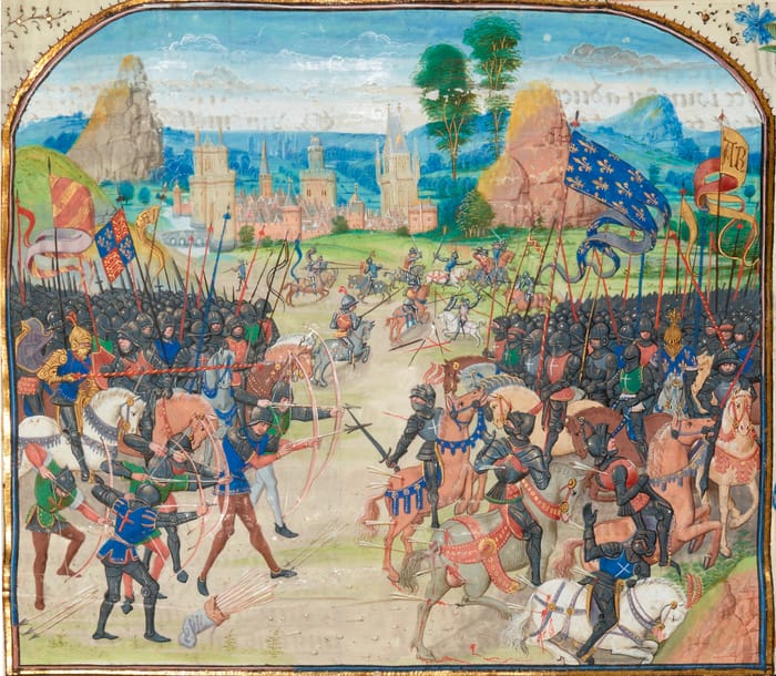 Битва при Пуатьє, середньовічна мініатюра
