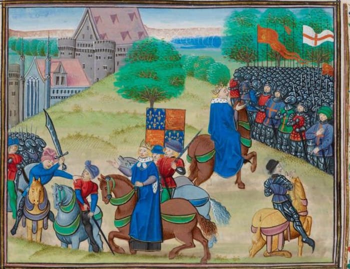 Річард ІІ домовляється з повстанцями (середньовічна мініатюра)